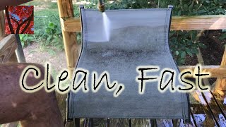 Pressure washing outdoor fabric! | power wash ASMR