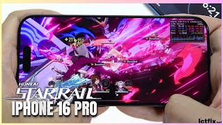 iPhone 16 Pro Honkai Star Rail Gaming test | Apple A18 Pro, 120Hz Display