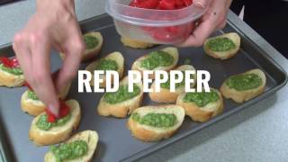 Pesto & Roasted Red Pepper Crostini Recipe: Live Well Approved