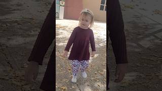 A Crunchy Fall Walk to Her Brother's School