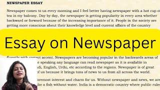 Essay on Newspaper