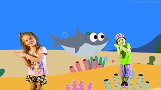 Baby Shark Dance🐬 | Акуленок 🌞| Танцуй💃 и Пой с Нами 🎶 | Песенки Для Детей🎤 | Полина 👩‍🦰| Макар👲