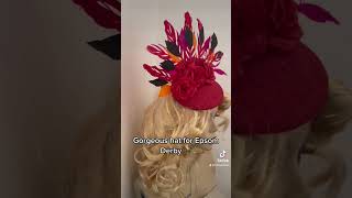 Fascinator hat for Epsom Derby #millinery #fascinator #redpillboxhat #fascinatorhat #epsomderby