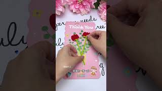 A perpetual flower teacher's day card that kids can make on their own, easy to make, finished gift b