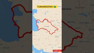 Border of Turkmenistan 🇹🇲 l Exploring Landborder of Turkmenistan by a Map #shorts #trending #travel