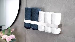 YIGII  Guest Towel Holder 40cm Self-Adhesive Without Drilling Towel Holder KH007