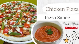 Pizza Sauce Recipe(பீட்ஸா சாஸ்) | Chicken Pizza(சிக்கன பீட்ஸா) | No Oven Pizza | Homemade pizza