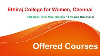 Ethiraj College For Women Chennai Offered Courses