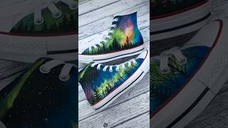 Aurora Converse 🎨 #customshoes #art #converse #northernlights #aurora #painting #sneakers #artwork