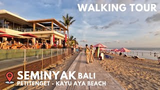 Walking Tour Seminyak Petitenget to Kayu Aya Beach Bali 🇮🇩 | New Jogging Track at Seminyak Beach