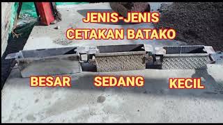 cetakan batako kecil, sedang, dan besar