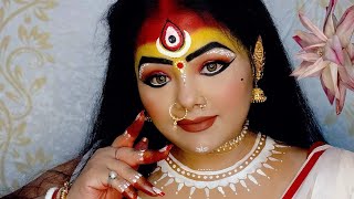 Agomoni Makeup Look | Instagram Reels | Durga Pooja | #shorts #kolka #agomoniwhatsappstatus #anjali