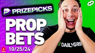 TOP PRIZEPICKS NBA, NFL, CFB & NHL PLAYER PROPS for TODAY 10/25 | Sports Betting (LIVE)