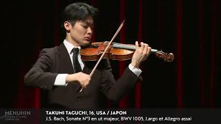 Takumi Taguchi performs Bach's Solo Sonata in C Major, BWV 1005