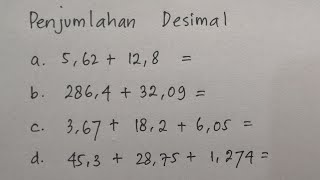 Cara Menjawab Penjumlahan Pecahan Desimal