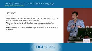 The Origin of Language - 5-1 - William Warburton, The Divine Legation of Moses - Discussion