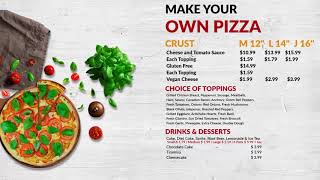 Digital Signage for Pizza shop- Menu