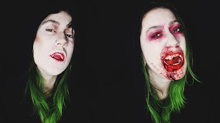 two hella easy vampire looks (starved & fed) | halloween makeup