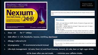 OTC, 1.01, GORD, Nexium, esomeprazole, acid reflux, heartburn, GERD, KAPS, OSCE, USMLE, Roze pharm