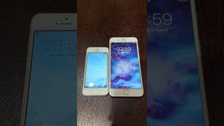 iPhone 5 on iOS 8 vs iPhone 7 Plus on iOS 15 boot up test #shorts #iphone5 #iphone7plus #ios