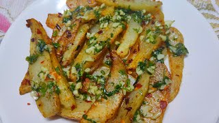 DELICIOUS GARLIC, BUTTER POTATO WEDGES | HOMEMADE INSTANT SNACK IDEA