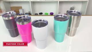 30oz stainless steel tumbler with straw