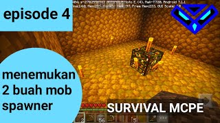 Menemukan 2 buah mob spawner - episode 4 survival mcpe