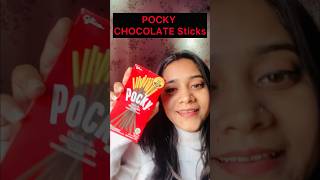 Pocky chocolate Sticks 🥢 *first time* #chocolate #review #shorts #youtube #food