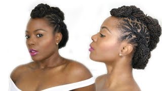 Faux Mohawk Loc Hairstyle Tutorial plus Mini Moisturization Routine/Jungle Barbie