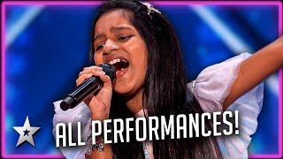 ALL PERFORMANCES from Kid Superstar Pranysqa Mishra on America's Got Talent 2024!