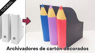 Archivadores de cartón decorados ♻️🤩 ¡dándoles una nueva vida! 🎨