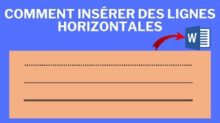 insérer une ligne horizontale dans microsoft word |  ligne horizontale dans un document word