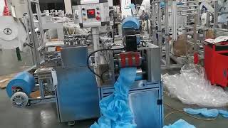 High speed fully automatic non woven shoe cover making machine.