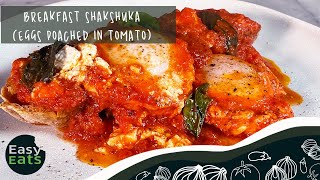 Mothers Day Breakfast Shakshuska-Poached eggs in a rich  tomato sauce with fetta and basil