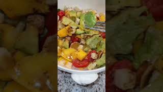 Mukbang#healthy caesar salad recipe with tropical fruits,avocado and mango#shorts