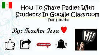 How to share Padlet with students in Google Classroom- Full Tutorial - Teacher Issa Maria