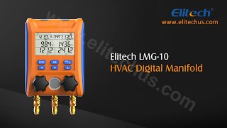 Elitech LMG-10 Digital Manifold Gauge Intelligent Pressure Gauge Kit HVAC