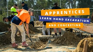 Canberra carpentry apprentices learn hand excavation and concreting