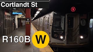 R160B-1 (W) Trains at Cortlandt Street