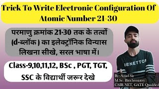 Trick To Write Electronic Configuration Of  3d-Series|21-30| First Transition Series #shorts