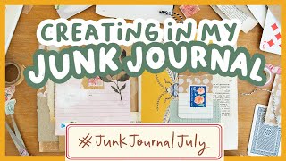 Quick journal pages in my Junk Journal July! ✂️ Process Video