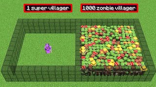 1000 zombies villagers vs 1 super villager