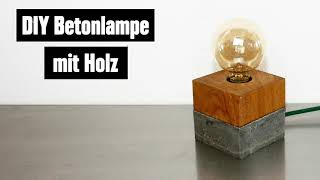 DIY Betonlampe mit Holz