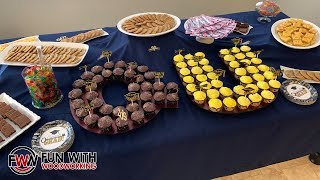 Building giant letter cupcake stands