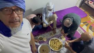 It is dinner time at Khazaine HQ in Sfariyat, Tiris Zemmour Region, Mauritania. Macaroni and lamb.