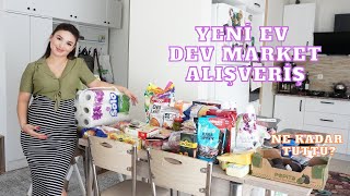 YENİ EVİMİZE DEV MARKET ALIŞVERİŞİ🛍️ ne kadar tuttu? fiyatlar? #2024