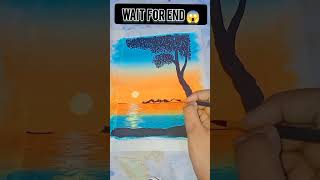 Painting 🎨 Sunset For Beginners😉|#viral #art #realistic #trending #shorts