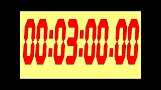 3 minutes Stopwatch with Yellow Background and Red Digits