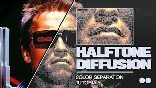 COLOR SEPARATE GRAPHICS USING HALFTONE DIFFUSION! (PHOTOSHOP TUTORIAL)