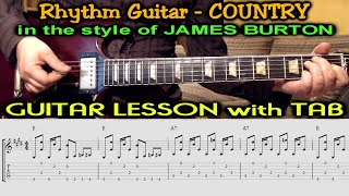 COUNTRY GUITAR LESSON James Burton / Jerry Reed Style - GUITAR LESSON  + TAB - Country Guitar TABS